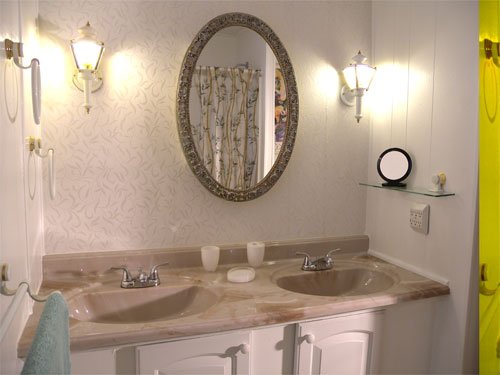 vanity with two sinks